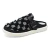 Calçados Masculinos de Verão Respiráveis de Tamanho Grande para Cruzamento de Fronteiras, Meia-Bota Heelless Meio Copo, Sandálias Slip-On Leves tipo Beanie para Homens 47