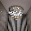 Apartamento Loft Lustre Folha de Bordo Vidro Lâmpada Sala de Estar Escada Duplex Grande Villa Hall de Hotel Luminárias de Cristal