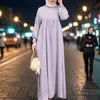 En Stock Transfronterizo Color Sólido Talla Grande Manga Larga Holgado Suéter Vestido Largo Casual Venta al por Mayor de Fábrica