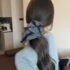 Pañuelo Cuadrado Estilo Francés Pastoral Lazo para el Cabello Cola de Caballo Atmósfera de Alta Gama Cuerda para el Cabello Banda Elástica Scrunchie Mori Girl Accesorio para el Cabello