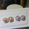 Pendientes de perlas Zhuji de 8-9 mm, pendientes de pan al vapor, aguja de plata S925, pendientes de perlas grises altas y gordas naturales, venta al por mayor