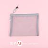 Bolsa de arquivo transparente para escritório, grande capacidade, malha de nylon, durável, bolsa de informações, A4, estudantil, portátil, com zíper, bolsa de armazenamento