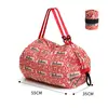 Sacola de compras dobrável de viagem com ombro portátil espessa grande sacola de compras de supermercado sacola de compras verde atacado