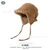 Chapéu Versátil Coreano de Lã de Cordeiro com Forro Dupla Face de Fleece Proteção para Orelhas Inverno Camurça Anti-Frio Espessado Plissado Esqui Chapéu Aviador