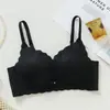 Ropa Interior con Efecto Fruncido, Sin Aros, Soporte Lateral del Pecho, Anti-Caída, Sujetador con Lazo, Estilo de Copa Fina para Adelgazar el Abdomen, para Chicas en Etapa Tardía de Desarrollo