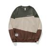 Outono Novo Contraste Cor Splicing Casual Sweat Masculino Solto plus size Estilo Americano Retro Top para Jovens Marca da Moda