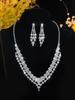Suministro transfronterizo europeo y americano, elegante collar de lujo con brillantes diamantes de imitación, pendientes, joyería con borlas a juego para mujer.