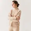Nuevo Suéter de Cachemira Otoño e Invierno para Mujer de Cuello Alto Medio Pullover Grueso Trenzado Suéter Holgado de Punto Camisa Base