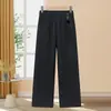 Pantalones elegantes y casuales de pierna ancha para mujeres de mediana edad y mayores, perfectos para el otoño, adecuados para edades de 40 a 60 años, ofreciendo un look juvenil, corte holgado y estilo versátil