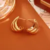 Pendientes de Aro en C Transfronterizos Estilo Europeo y Americano Chapados en Cobre Oro Real Moda de Gama Alta Elegantes Pendientes Joyería Estilo Ins para Mujer