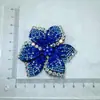 Acessórios de Decoração Patch de Tecido Camélia com Strass Prata Flor de Cristal 3D Acessório de Cabelo com Strass Hotfix Feito à Mão DIY