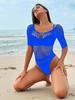 Lingerie Sexy Europeia e Americana Comércio Exterior Jacquard Malha Vazada Três Peças Manga Curta Biquíni Manga Longa K277
