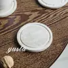 Posavasos redondo de travertino amarillo para taza de café, resistente al calor, antideslizante, impermeable, posavasos para taza de té, lavable, artículo decorativo para el hogar
