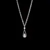Elegancia Minimalista de Estilo Francés, Lujo Ligero, Sensación de Alta Gama, Colección de Collares de Zirconita Perla Swarovski en Forma de Gota de Agua, Cadena de Clavícula de Nicho
