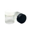 Qing Ele em estoque ombro plano transparente fundo grosso reto frasco de creme redondo 50g frasco de creme de olhos frasco de creme facial garrafa de sopro tampa preta tampa branca