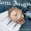 Relógio Rose Gold com Moldura Pied-de-Poule Data Simples Mecânico Automático Aaa Alta Qualidade À Prova D'água Moda Clássico de Pulso
