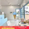 Escultura de Helado Esférico Adorno Grande Modelo de Helado de Doble Bola Colgante de Pared Luminoso Decoración de Tienda de Postres Invertida