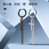 Pendientes al por mayor al contado, pendientes de moda, pendientes de acero inoxidable con forma de cruz para hombres y mujeres, pendientes de acero de titanio