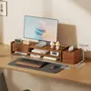 Soporte Elevador Base para Monitor de Computadora de Escritorio Soporte de Escritorio Estación de Trabajo de Escritorio de Oficina Estante de Almacenamiento con Cajón de Escritorio