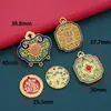 Novo pingente de fecho dourado ruyi com retenção de cor em liga para colar DIY de dinheiro, sino, acessórios de pingente de fecho da paz