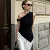 Moda Elegante de Un Hombro de Color Sólido Irregular para Mujer, Chaleco Elegante para el Trabajo, Nueva Moda Transfronteriza Europea y Americana Primavera/Verano 2026