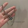 Collar de Acero de Titanio, Sencillo y de Alta Gama, No se Desvanece, Collar de Corazones Apilados, Accesorios para Mujer, Joyería Gruesa Plateada, Cadena para Clavícula