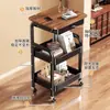 Novo Rack de Armazenamento de Lanches para Chão de Sala de Estar com Gaveta Lateral, Mesa de Tampo Móvel, Carrinho Pequeno, Rack de Armazenamento Doméstico