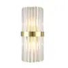 Lámpara de Pared de Cristal de Acero Inoxidable Lámpara de Mesita de Noche para Dormitorio Color Cromo Plateado Atenuación de Tres Colores Incluye Fuente de Luz GLED - Estilo V Bauhaus Hierro