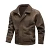 Amazon Wish Nueva Solapa Talla Grande Piel Una Pieza Chaqueta de Hombre Gamuza Casual Holgada