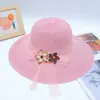 Sombrero de Verano para Mujer para la Costa Sombrero de Sol para Vacaciones Sombrero de Playa Sombrero de Paja de Ala Ancha para Viajes al Aire Libre Moda Coreana Sombrero de Sol