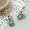 2026 Novos Brincos Ear Cuff Florais Geométricos de Cristal de Luxo Leve para Mulheres Estilo Coreano Versátil para Formatos de Rosto Brinco de Celebridade da Internet