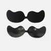 Pegatina de Pecho de Mango para Pecho Pequeño Extra Expandible Grande para Mujer Vestido de Novia Tela de Malla Transpirable Hebilla Frontal de Ala Silicona Engrosada Push-Up