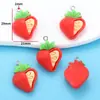 Acessórios de Joias de Resina de Frutas Morango DIY Pulseira Chaveiro Brincos Pingente Pingente Pingente W349