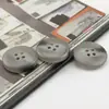 Traje Gris Medio Traje Abrigo Abrigo Botón de Resina Redondo de Cuatro Agujeros Mate Lana Abrigo de Lana Botón de Lana