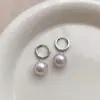 Pendientes de Perla Rosa y Morado Perlado Manta de Gama Alta, Accesorios para Orejas de Perla de Concha Grande Simples y Elegantes, Aretes de Botón, Pendientes Colgantes, Regalo