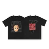 VLONE FOG Trendy Brand Big V Mother Logo Cherry Blossom Manga curta Esboço Bordado Lip Print Graffiti Print Camiseta