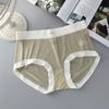 Roupa interior de verão das mulheres ultra-fina máscara calças de seda fina respirável barriga macia cor sólida cuecas de cintura