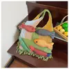 Bolsa de Design Único para Mulheres, Bolsa de Ombro de Grande Capacidade, Bolsa Pequena de Tricô de Peixe Tecido, Novo Modelo 2026 Bolsa de Mão para Férias