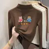 Ropa interior térmica con forro de forro polar para niños, colección otoño e invierno, camiseta de manga larga de cuello alto para niñas, nuevo estilo 2026, top cálido, ropa para niños