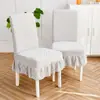 Funda de silla de felpa, adecuada para todas las estaciones, funda elástica para taburete, diseño moderno y simple con respaldo integrado, funda de silla para el hogar de color liso