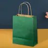 Bolsas Tote de Piel de Vaca Amarillas Lisas en Stock, Bolsas para Empaque de Ropa, Bolsas de Empaque, Bolsas para Llevar de Té de Leche Personalizadas con Logo al por Mayor