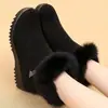 Botas de nieve botas de algodón mujer 2026 invierno nuevo estilo madre de mediana edad zapatos de algodón con forro polar engrosado antideslizante cálido fondo plano botas cortas