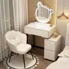 Nuevo tocador retráctil moderno minimalista estilo crema, un artículo imprescindible de alta calidad para dormitorios pequeños y estrechos