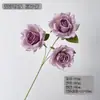 Flor Artificial Rosa Elsa de 3 Cabeças, Flor Artificial para Casamentos, Material de Tecido de Seda, Rosa Aberta com Pétalas em Cor Gradiente