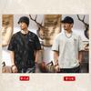 Yun Ran Lavar Doblar Agujero Manga Corta Estilo Americano High Street Camiseta de Hombre Moda Verano Marca Sentido de Alta Gama Jacquard Top Casual para Hombre