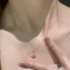 Livro Vermelho Pequeno Explosões Cor Roxa Tesouro Trevo de Quatro Folhas Colar Moda Feminina Luxo Leve Exquisito Anel de Abertura uma geração de cabelo