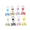 Llavero creativo de lazo a rayas de colores, accesorio colgante DIY, decoración fresca y elegante para bolsos de hombre y mujer