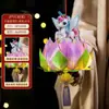 Festival de Mediados de Otoño Dibujo Animado Linterna de Loto Niños Hecho a Mano Paquete de Materiales DIY Bolso Estilo Antiguo Conejo Luminoso Linterna de Loto