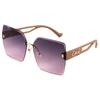 Óculos de sol de moda sem moldura cut-edge óculos de sol de anel duplo óculos de alta qualidade à prova de UV moda coreana Little Red Book Novo