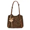 Bolso tote grande único y elegante con estampado de leopardo, nuevo bolso vintage de 2026 para ir al trabajo, bolso de hombro casual y moderno
